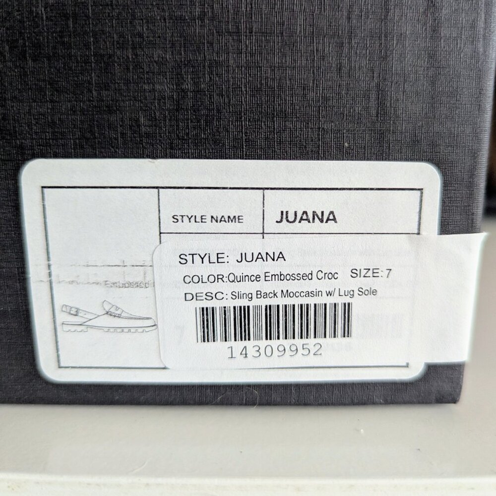 Freda Salvador Juana Slingback Lug Sole Loafers Quince Croc Size 7 New Box $425 - Picture 2 of 13